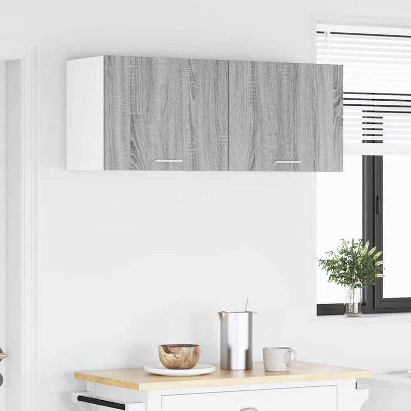 Casa si Gradina - Mobilier - Comode si corpuri - Corpuri bucatarie - Dulap suspendat Riga 2 pcs Gri Sonoma si Alb 50 x 31 x 40 cm - Infinity.ro