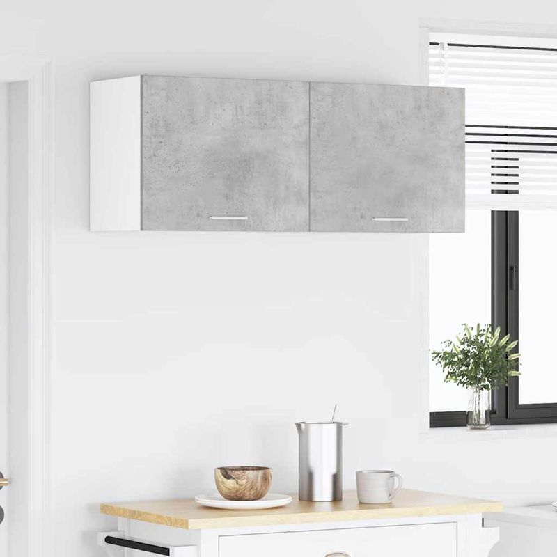 Casa si Gradina - Mobilier - Comode si corpuri - Corpuri bucatarie - Dulap suspendat Riga 2 pcs Gri beton si Alb 50 x 31 x 40 cm - Infinity.ro