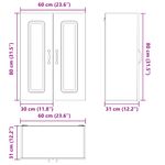 Casa si Gradina - Mobilier - Comode si corpuri - Corpuri bucatarie - Dulap suspendat de bucatarie Gri din beton 60 x 31 x 80 cm - Infinity.ro