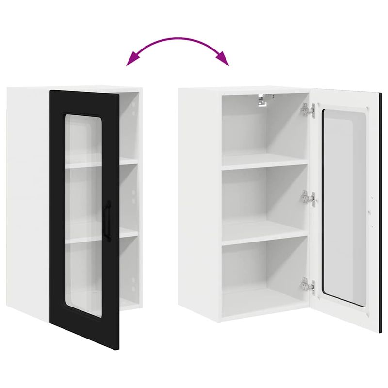 Casa si Gradina - Mobilier - Comode si corpuri - Corpuri bucatarie - Dulap suspendat de bucatarie cu usa 2 pcs Negru 40 x 31 x 80 cm - Infinity.ro