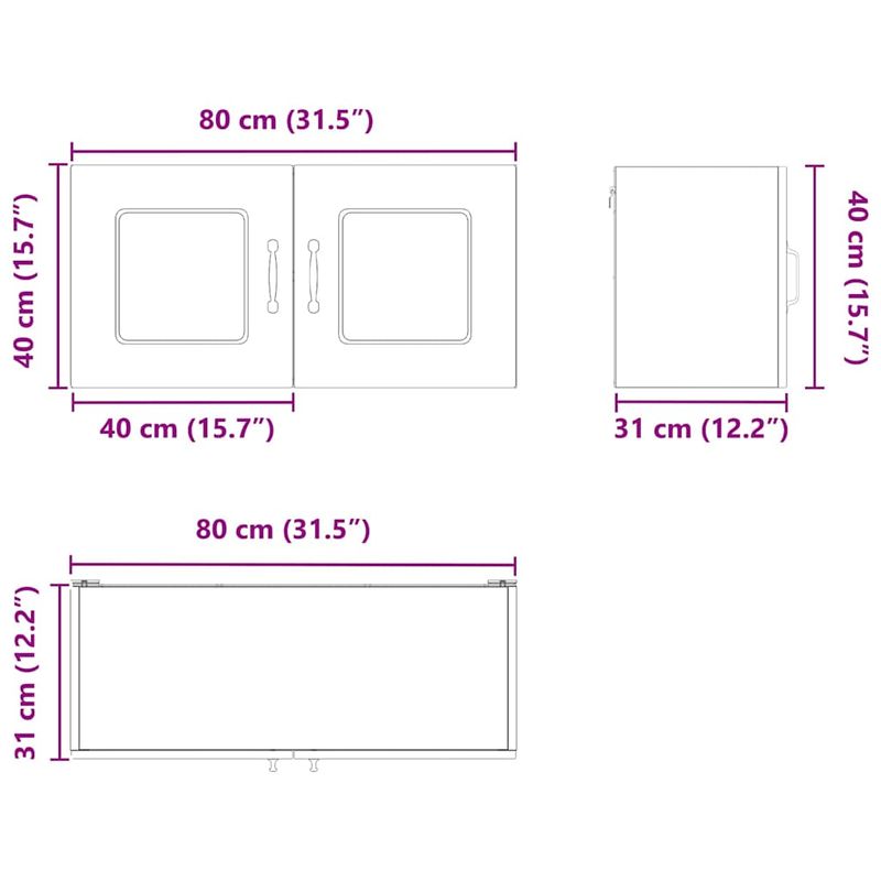 Casa si Gradina - Mobilier - Comode si corpuri - Corpuri bucatarie - Dulap suspendat de bucatarie cu raft Negru 80 x 31 x 40 cm - Infinity.ro