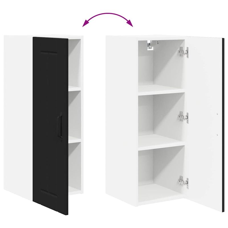 Casa si Gradina - Mobilier - Comode si corpuri - Corpuri bucatarie - Dulap suspendat de bucatarie cu raft Negru 30 x 31 x 80 cm - Infinity.ro