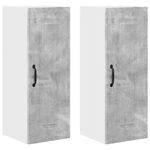 Casa si Gradina - Mobilier - Comode si corpuri - Corpuri bucatarie - Dulap suspendat de bucatarie cu raft cu usa 2 pcs Gri din beton - Infinity.ro