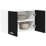 Casa si Gradina - Mobilier - Comode si corpuri - Corpuri bucatarie - Dulap suspendat Riga 2 pcs Stejar negru si Alb 60 x 31 x 40 cm - Infinity.ro
