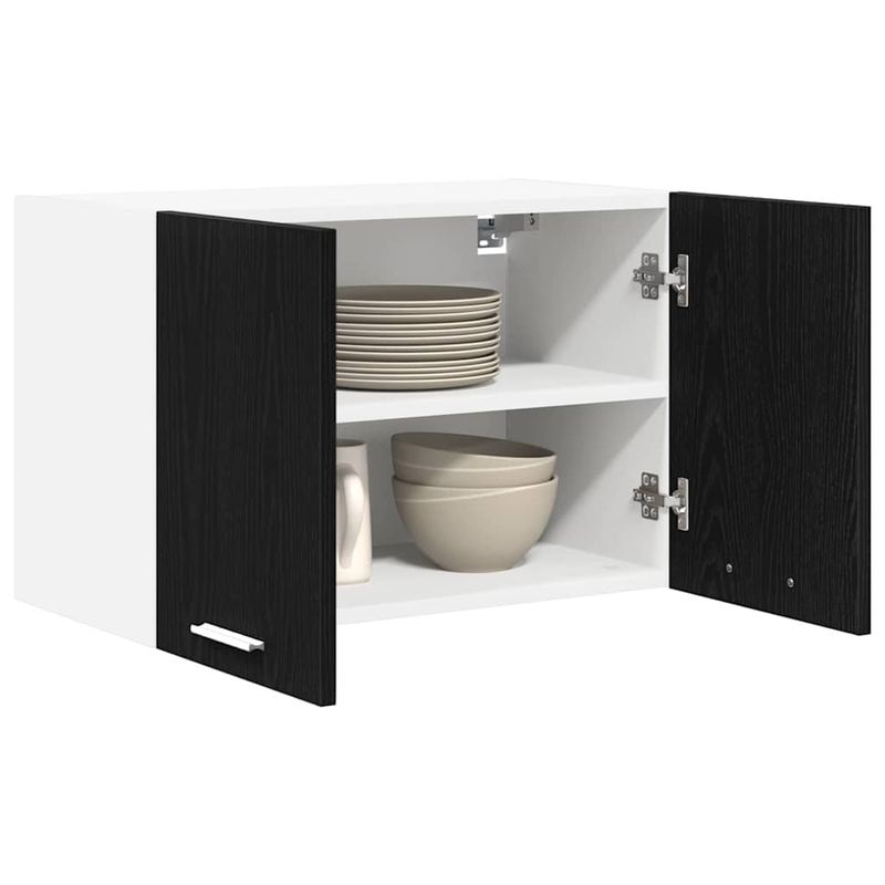Casa si Gradina - Mobilier - Comode si corpuri - Corpuri bucatarie - Dulap suspendat Riga 2 pcs Stejar negru si Alb 60 x 31 x 40 cm - Infinity.ro
