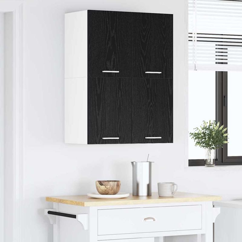 Casa si Gradina - Mobilier - Comode si corpuri - Corpuri bucatarie - Dulap suspendat Riga 2 pcs Stejar negru si Alb 60 x 31 x 40 cm - Infinity.ro
