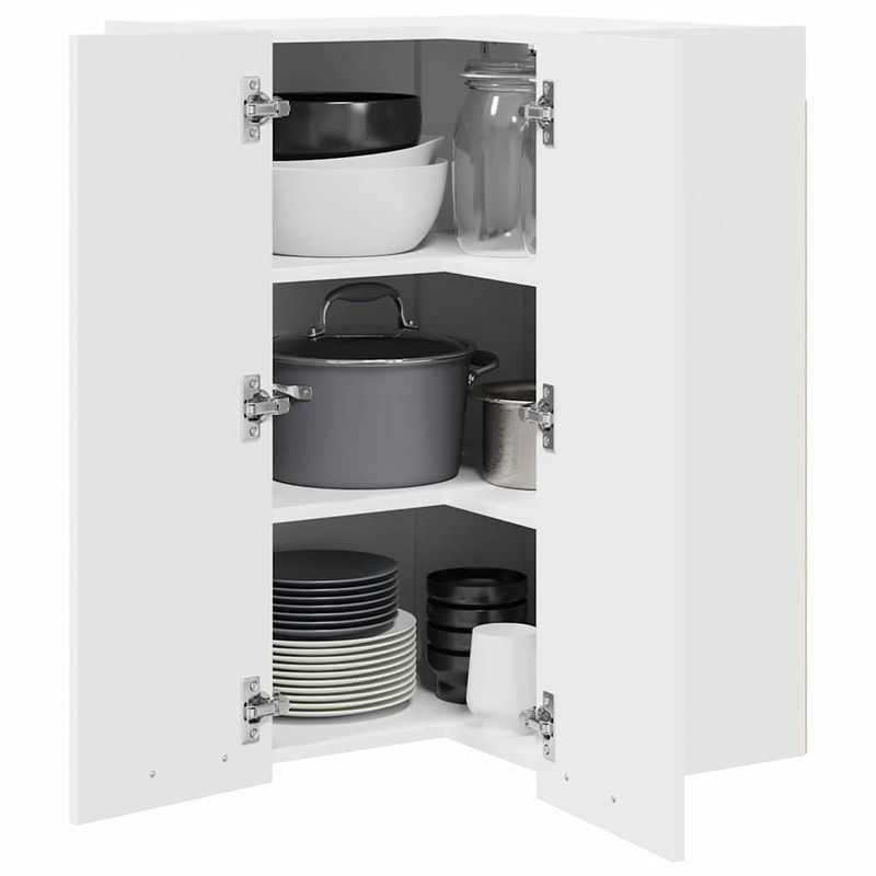 Casa si Gradina - Mobilier - Comode si corpuri - Corpuri bucatarie - Dulap suspendat cu raft Riga Alb 57 x 57 x 80 cm Lemn compozit - Infinity.ro