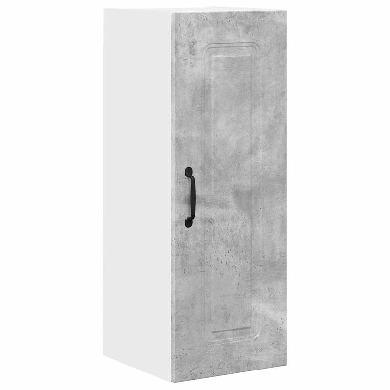 Casa si Gradina - Mobilier - Comode si corpuri - Corpuri bucatarie - Dulap suspendat de bucatarie cu raft cu usa 2 pcs Gri din beton - Infinity.ro
