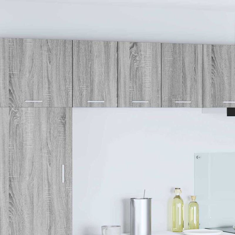 Casa si Gradina - Mobilier - Comode si corpuri - Corpuri bucatarie - Dulap suspendat cu raft Riga Gri Sonoma si Alb 30 x 31 x 40 cm - Infinity.ro