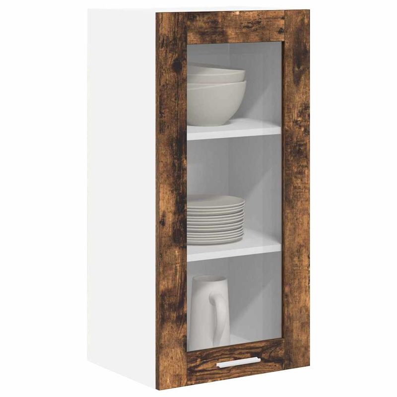 Casa si Gradina - Mobilier - Comode si corpuri - Corpuri bucatarie - Dulap suspendat cu raft Riga Stejar fumuriu 40 x 31 x 80 cm - Infinity.ro