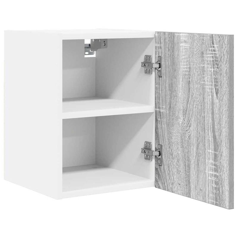 Casa si Gradina - Mobilier - Comode si corpuri - Corpuri bucatarie - Dulap suspendat cu raft Riga Gri Sonoma si Alb 30 x 31 x 40 cm - Infinity.ro