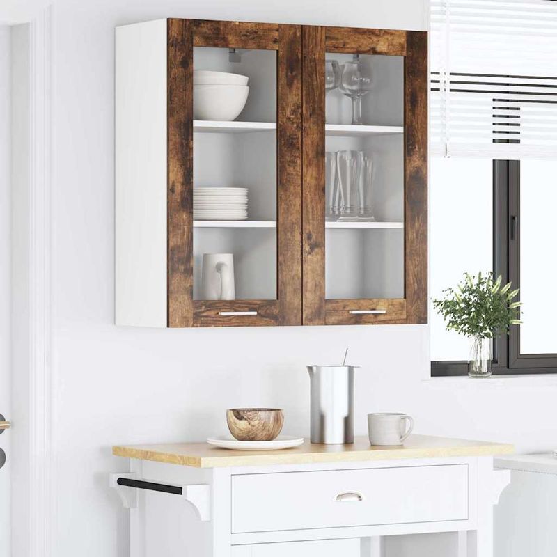 Casa si Gradina - Mobilier - Comode si corpuri - Corpuri bucatarie - Dulap suspendat cu raft Riga Stejar fumuriu 40 x 31 x 80 cm - Infinity.ro