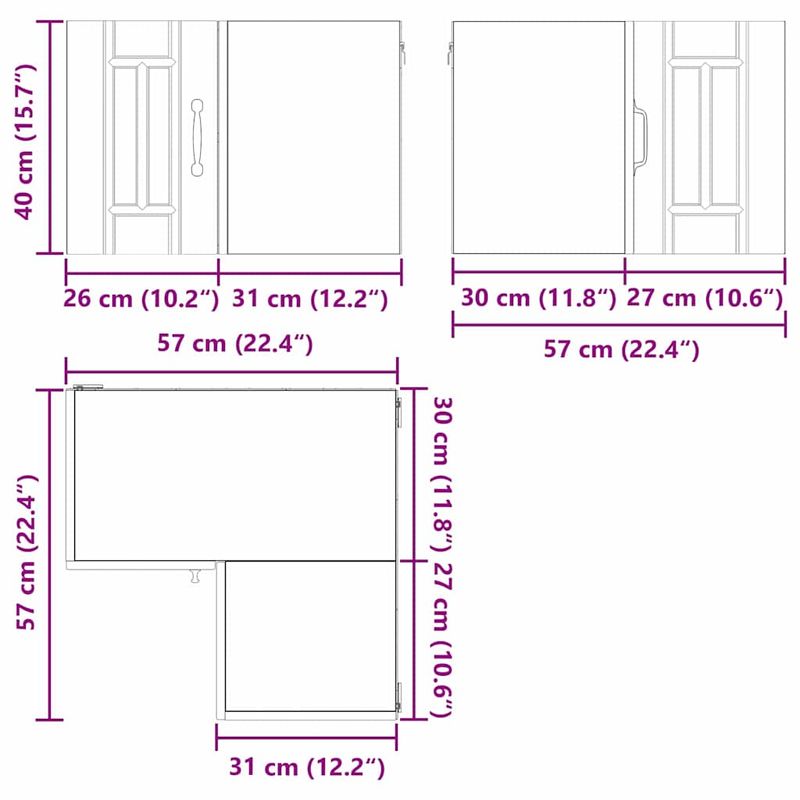 Casa si Gradina - Mobilier - Comode si corpuri - Corpuri bucatarie - Dulap suspendat de bucatarie Alb 57 x 57 x 40 cm Lemn compozit - Infinity.ro