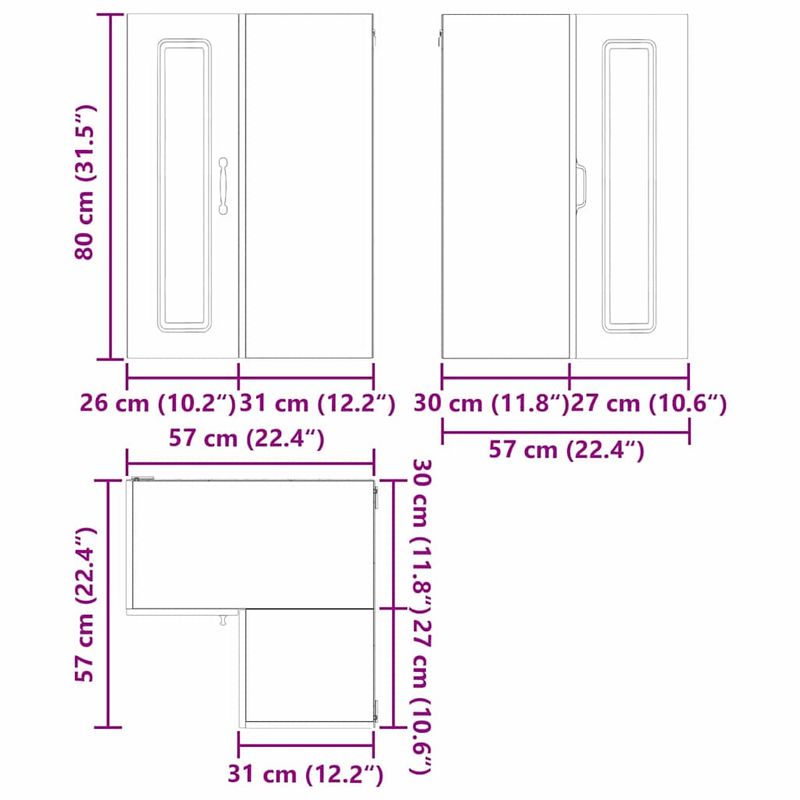 Casa si Gradina - Mobilier - Comode si corpuri - Corpuri bucatarie - Dulap suspendat de bucatarie cu raft Gri Sonoma 57 x 57 x 80 cm - Infinity.ro