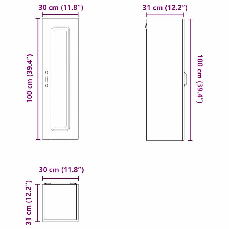 Casa si Gradina - Mobilier - Comode si corpuri - Corpuri bucatarie - Dulap suspendat de bucatarie Stejar Artizanal 30 x 31 x 100 cm - Infinity.ro