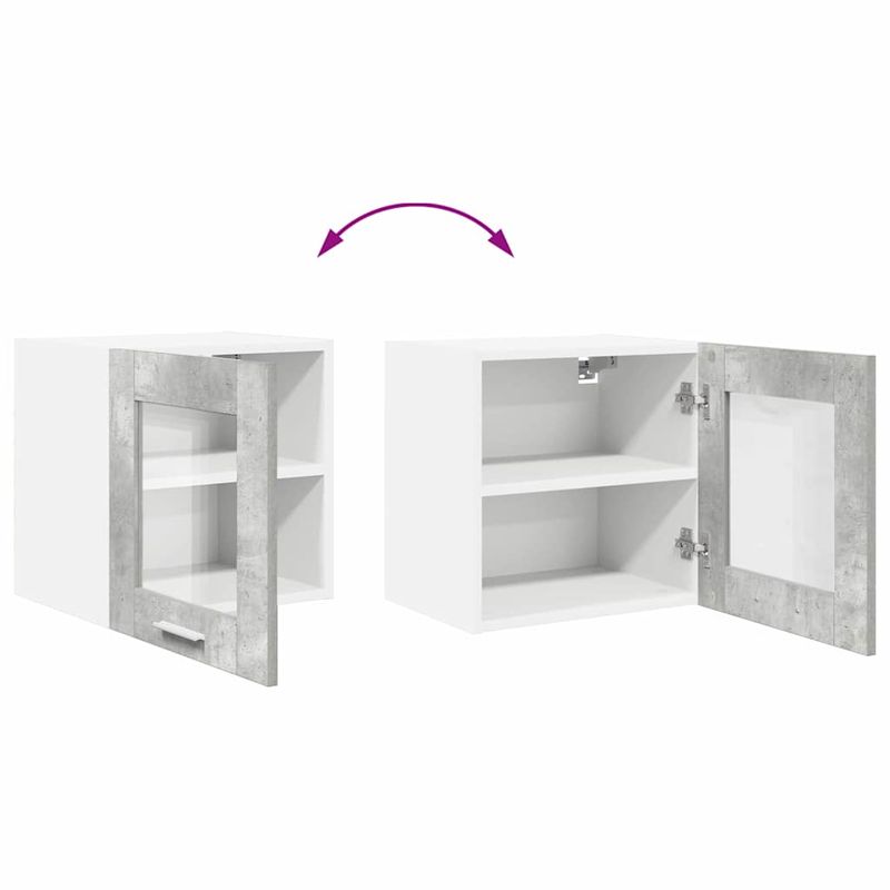 Casa si Gradina - Mobilier - Comode si corpuri - Corpuri bucatarie - Dulap suspendat cu raft Riga Gri din beton 40 x 31 x 40 cm - Infinity.ro