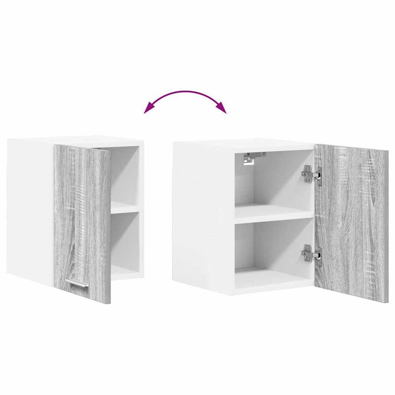 Casa si Gradina - Mobilier - Comode si corpuri - Corpuri bucatarie - Dulap suspendat cu raft Riga Gri Sonoma si Alb 30 x 31 x 40 cm - Infinity.ro