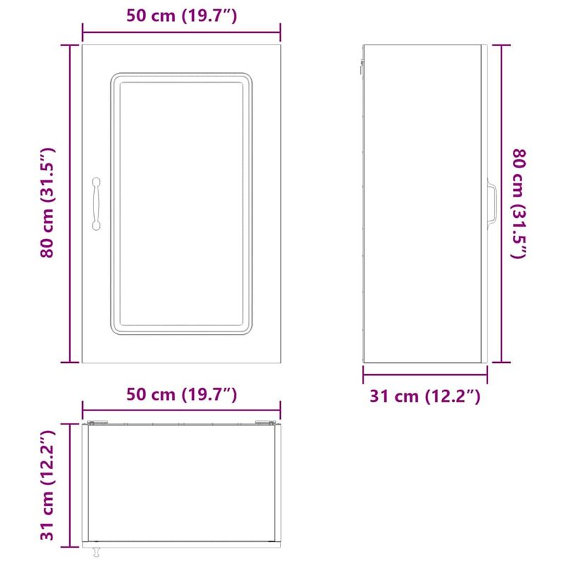 Casa si Gradina - Mobilier - Comode si corpuri - Corpuri bucatarie - Dulap suspendat de bucatarie Stejar fumuriu 50 x 31 x 80 cm - Infinity.ro