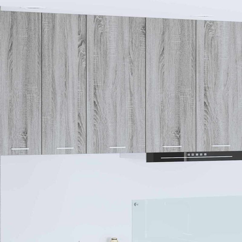 Casa si Gradina - Mobilier - Comode si corpuri - Corpuri bucatarie - Dulap suspendat cu raft Riga Gri Sonoma si Alb 40 x 31 x 80 cm - Infinity.ro
