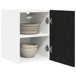 Casa si Gradina - Mobilier - Comode si corpuri - Corpuri bucatarie - Dulap suspendat cu usa Riga Stejar negru si Alb 30 x 31 x 40 cm - Infinity.ro