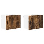 Casa si Gradina - Mobilier - Comode si corpuri - Corpuri bucatarie - Dulap suspendat de bucatarie cu raft 2 pcs Stejar fumuriu - Infinity.ro