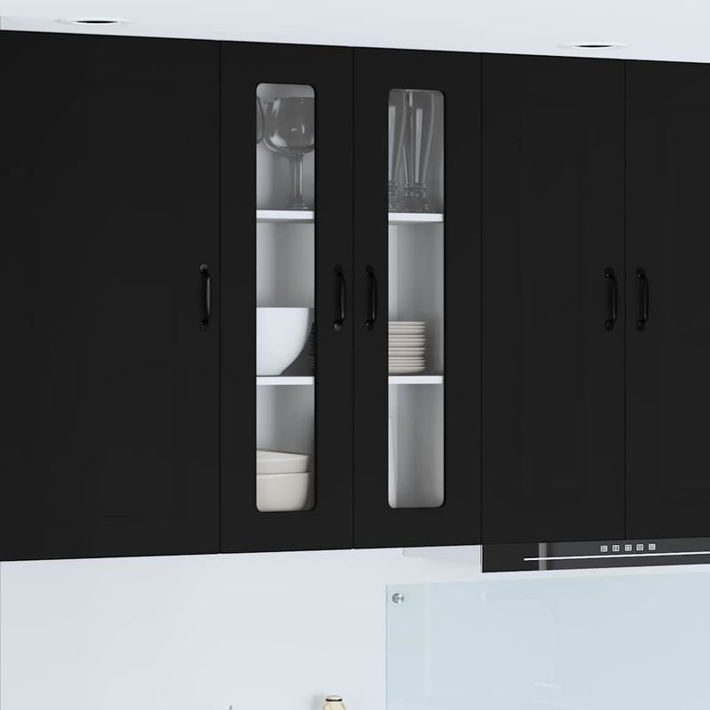Casa si Gradina - Mobilier - Comode si corpuri - Corpuri bucatarie - Dulap suspendat de bucatarie cu raft Negru 60 x 31 x 100 cm - Infinity.ro