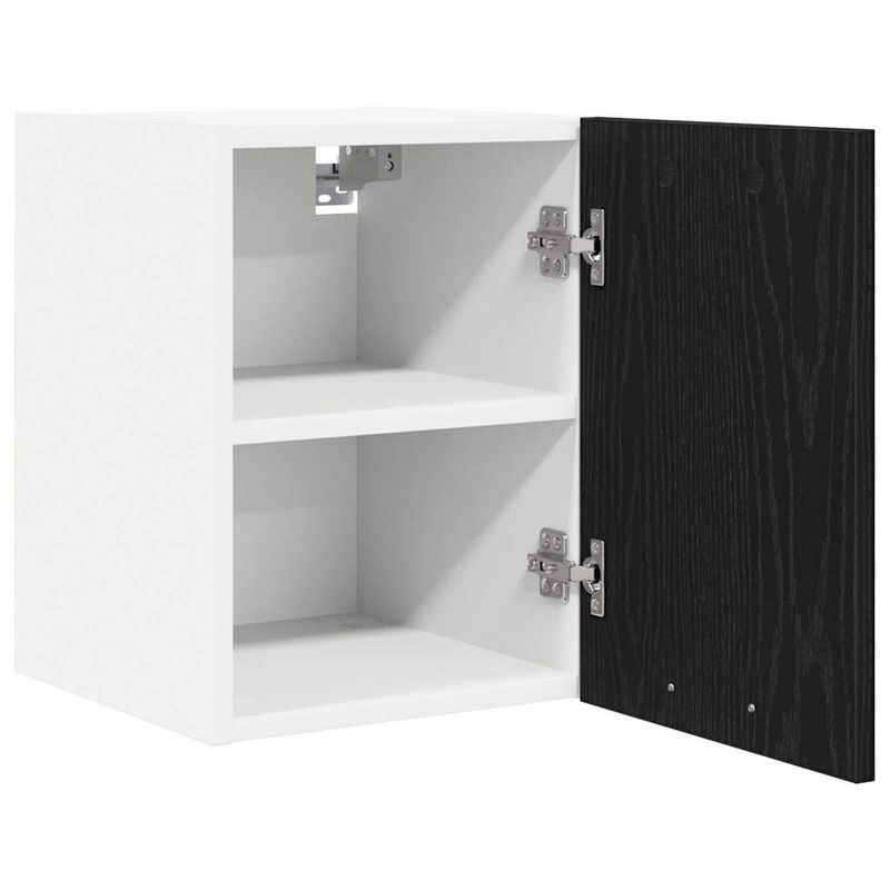 Casa si Gradina - Mobilier - Comode si corpuri - Corpuri bucatarie - Dulap suspendat cu usa Riga Stejar negru si Alb 30 x 31 x 40 cm - Infinity.ro
