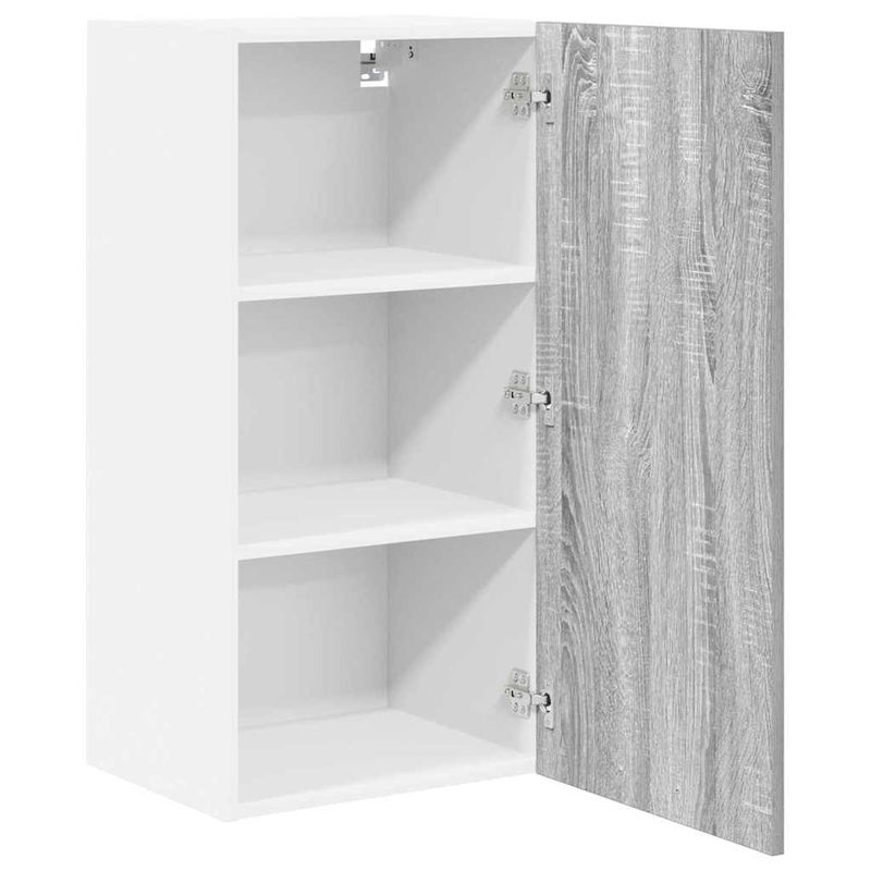 Casa si Gradina - Mobilier - Comode si corpuri - Corpuri bucatarie - Dulap suspendat cu raft Riga Gri Sonoma si Alb 40 x 31 x 80 cm - Infinity.ro