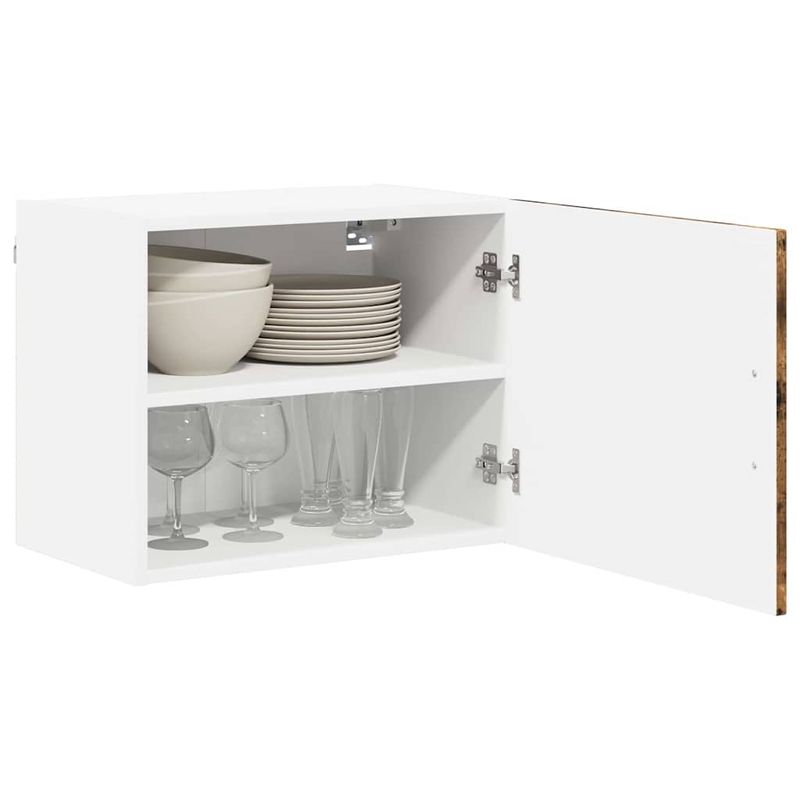 Casa si Gradina - Mobilier - Comode si corpuri - Corpuri bucatarie - Dulap suspendat de bucatarie cu raft 2 pcs Stejar fumuriu - Infinity.ro