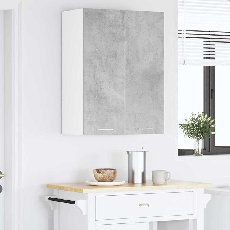 Casa si Gradina - Mobilier - Comode si corpuri - Corpuri bucatarie - Dulap suspendat cu raft Riga Gri din beton 60 x 31 x 80 cm - Infinity.ro