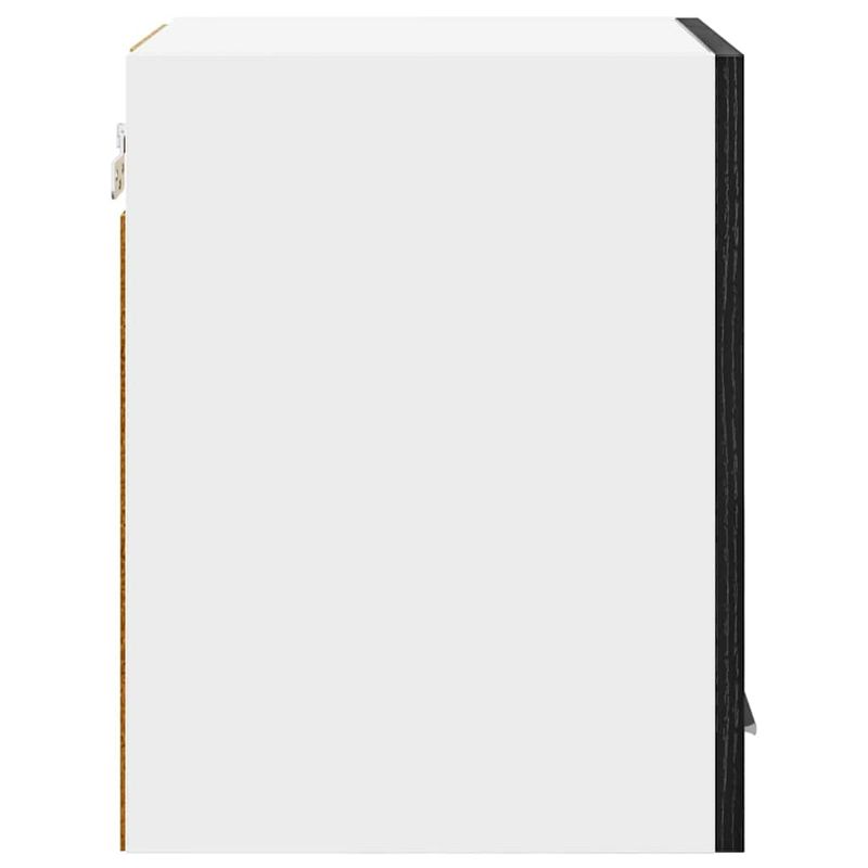 Casa si Gradina - Mobilier - Comode si corpuri - Corpuri bucatarie - Dulap suspendat cu usa Riga Stejar negru si Alb 30 x 31 x 40 cm - Infinity.ro