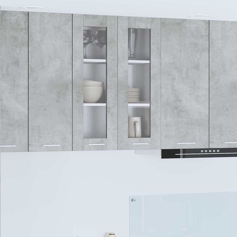 Casa si Gradina - Mobilier - Comode si corpuri - Corpuri bucatarie - Dulap suspendat cu raft Riga Gri din beton 60 x 31 x 80 cm - Infinity.ro