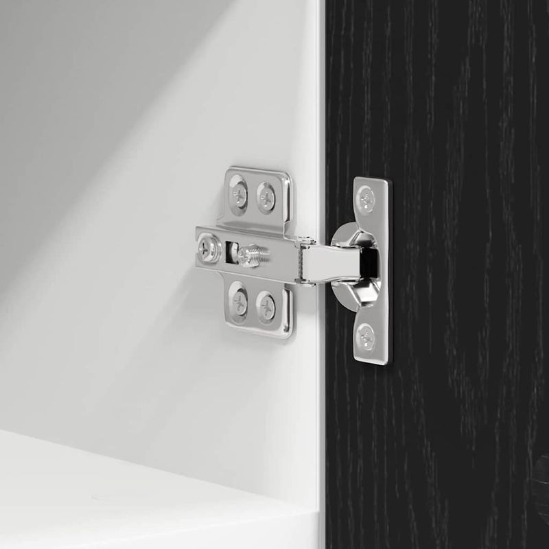 Casa si Gradina - Mobilier - Comode si corpuri - Corpuri bucatarie - Dulap suspendat cu usa Riga Stejar negru si Alb 30 x 31 x 40 cm - Infinity.ro