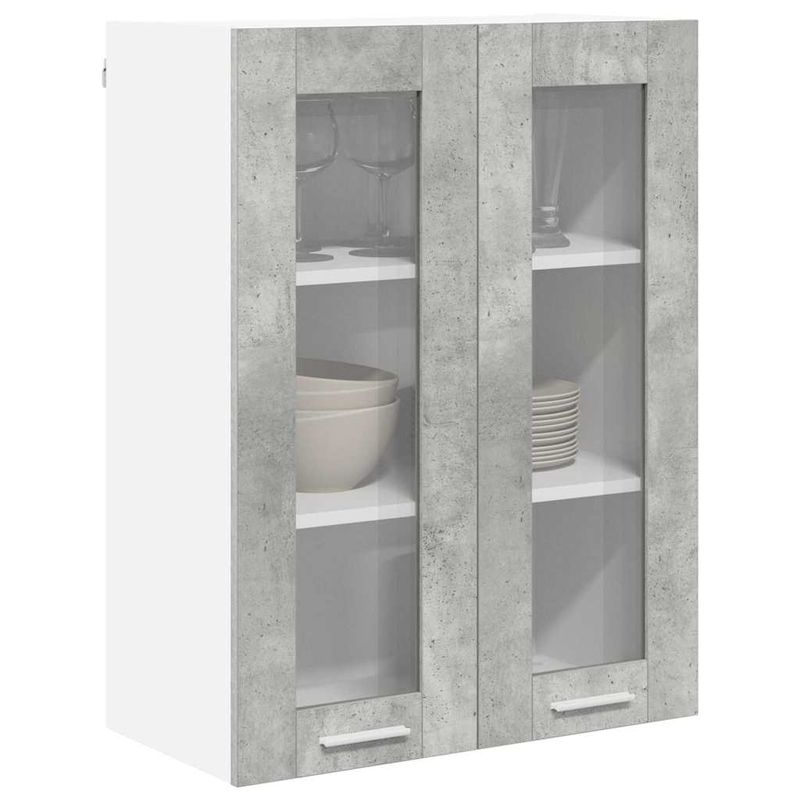Casa si Gradina - Mobilier - Comode si corpuri - Corpuri bucatarie - Dulap suspendat cu raft Riga Gri din beton 60 x 31 x 80 cm - Infinity.ro