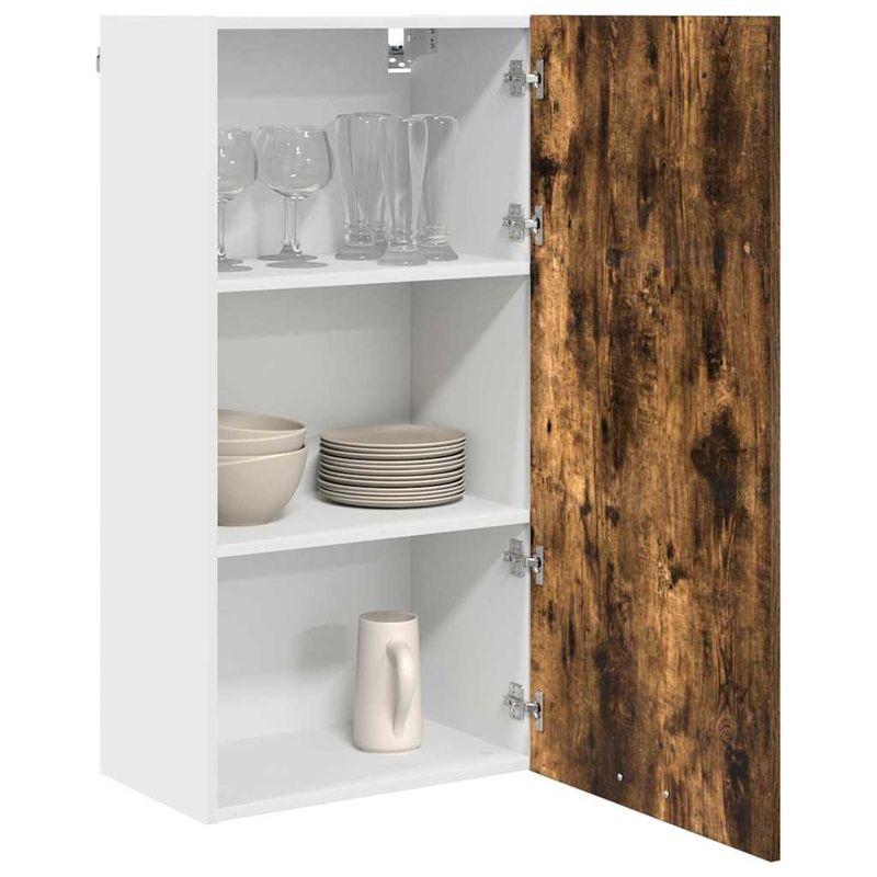 Casa si Gradina - Mobilier - Comode si corpuri - Corpuri bucatarie - Dulap suspendat Riga Stejar afumat si alb 50 x 31 x 100 cm - Infinity.ro