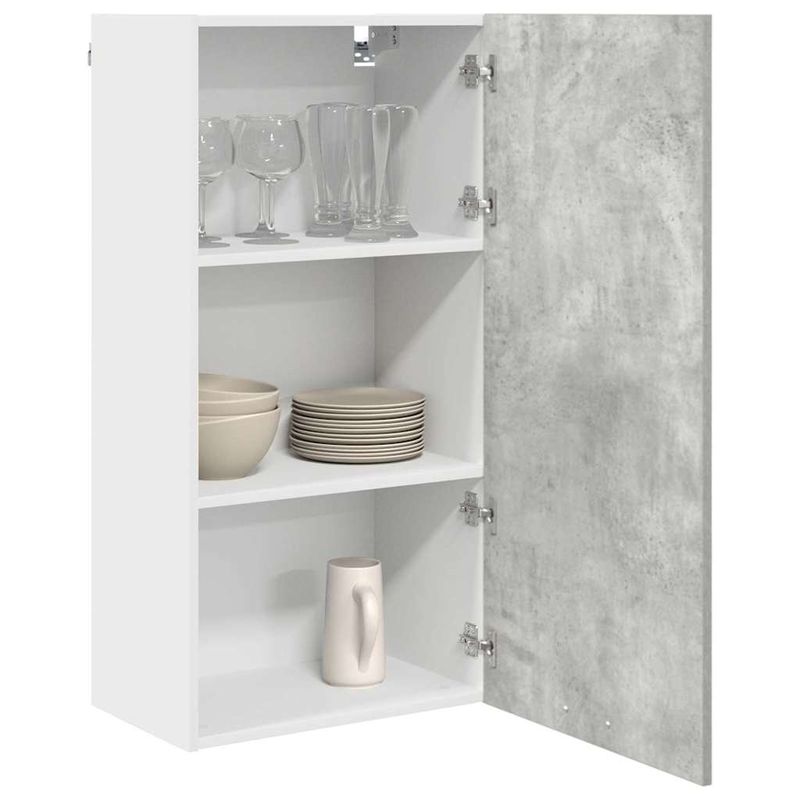 Casa si Gradina - Mobilier - Comode si corpuri - Corpuri bucatarie - Dulap suspendat cu raft Riga Gri beton si Alb 50 x 31 x 100 cm - Infinity.ro