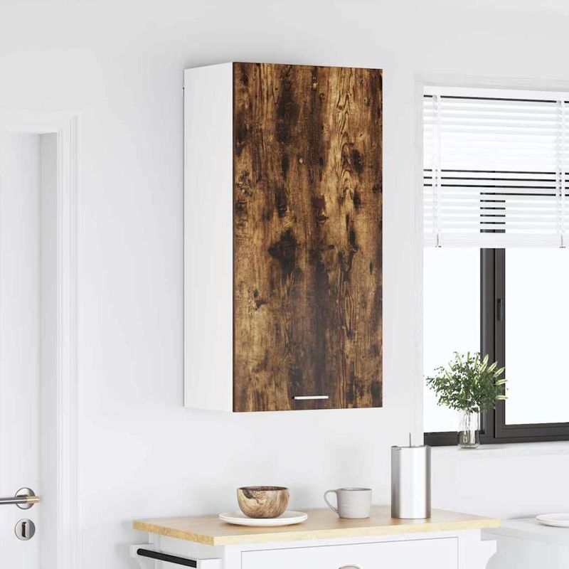 Casa si Gradina - Mobilier - Comode si corpuri - Corpuri bucatarie - Dulap suspendat Riga Stejar afumat si alb 50 x 31 x 100 cm - Infinity.ro