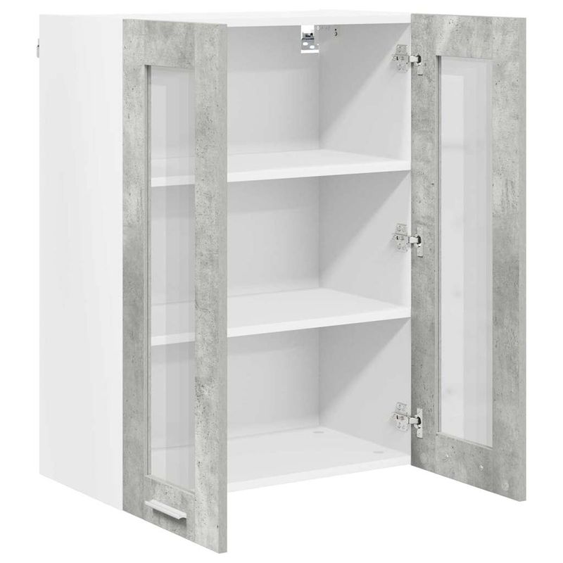Casa si Gradina - Mobilier - Comode si corpuri - Corpuri bucatarie - Dulap suspendat cu raft Riga Gri din beton 60 x 31 x 80 cm - Infinity.ro