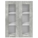 Casa si Gradina - Mobilier - Comode si corpuri - Corpuri bucatarie - Dulap suspendat cu raft Riga Gri din beton 60 x 31 x 80 cm - Infinity.ro