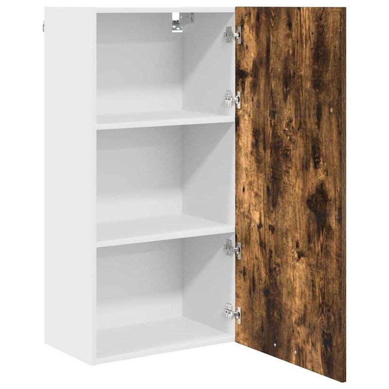 Casa si Gradina - Mobilier - Comode si corpuri - Corpuri bucatarie - Dulap suspendat Riga Stejar afumat si alb 50 x 31 x 100 cm - Infinity.ro