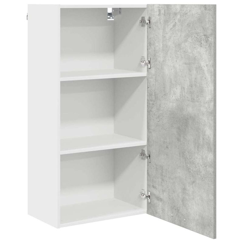 Casa si Gradina - Mobilier - Comode si corpuri - Corpuri bucatarie - Dulap suspendat cu raft Riga Gri beton si Alb 50 x 31 x 100 cm - Infinity.ro
