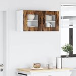 Casa si Gradina - Mobilier - Comode si corpuri - Corpuri bucatarie - Dulap suspendat de bucatarie cu raft 2 pcs Stejar fumuriu - Infinity.ro