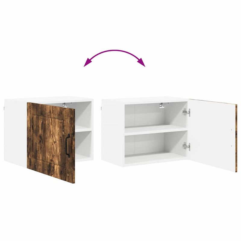 Casa si Gradina - Mobilier - Comode si corpuri - Corpuri bucatarie - Dulap suspendat de bucatarie cu raft 2 pcs Stejar fumuriu - Infinity.ro