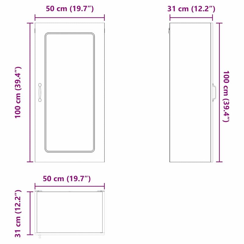 Casa si Gradina - Mobilier - Comode si corpuri - Corpuri bucatarie - Dulap suspendat de bucatarie Stejar inchis 50 x 31 x 100 cm - Infinity.ro