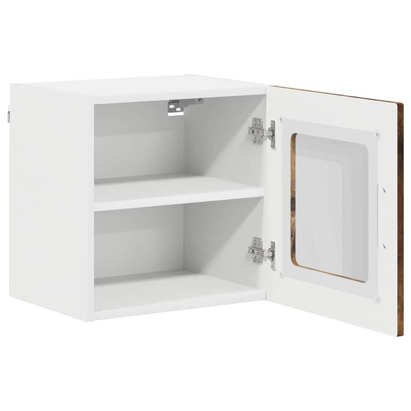 Casa si Gradina - Mobilier - Comode si corpuri - Corpuri bucatarie - Dulap suspendat de bucatarie cu raft 2 pcs Stejar fumuriu - Infinity.ro