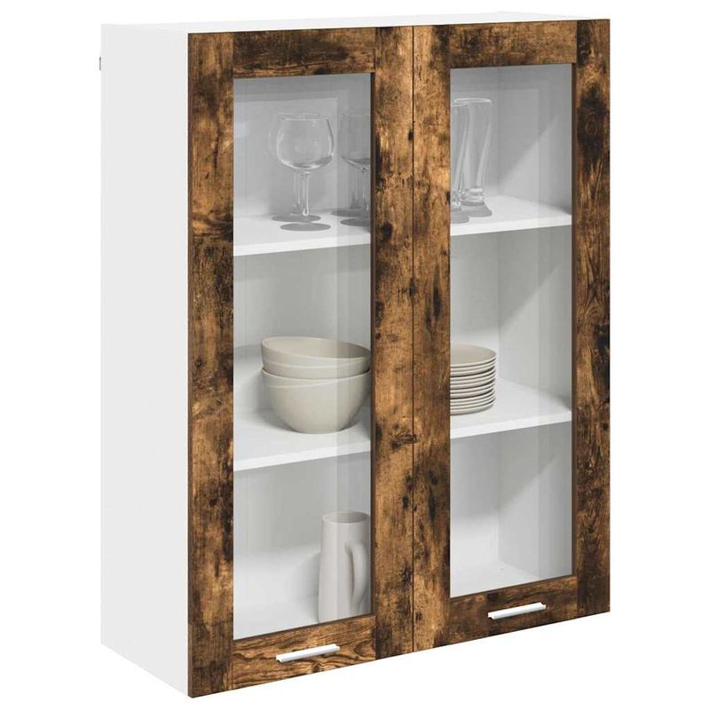 Casa si Gradina - Mobilier - Comode si corpuri - Corpuri bucatarie - Dulap suspendat cu raft Riga Stejar fumuriu 80 x 31 x 100 cm - Infinity.ro