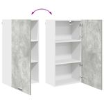 Casa si Gradina - Mobilier - Comode si corpuri - Corpuri bucatarie - Dulap suspendat cu raft Riga Gri beton si Alb 50 x 31 x 100 cm - Infinity.ro