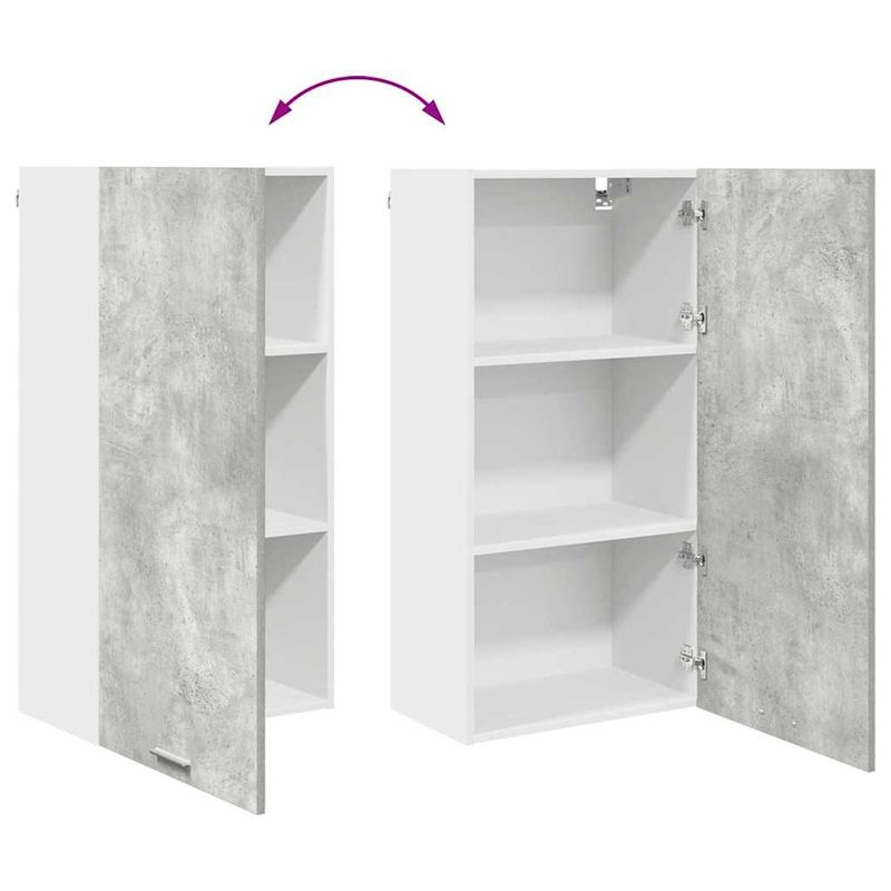 Casa si Gradina - Mobilier - Comode si corpuri - Corpuri bucatarie - Dulap suspendat cu raft Riga Gri beton si Alb 50 x 31 x 100 cm - Infinity.ro