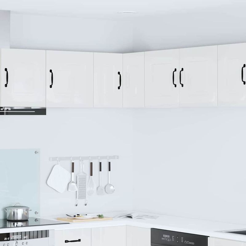 Casa si Gradina - Mobilier - Comode si corpuri - Corpuri bucatarie - Dulap suspendat de bucatarie cu raft Alb lucios 57 x 57 x 40 cm - Infinity.ro