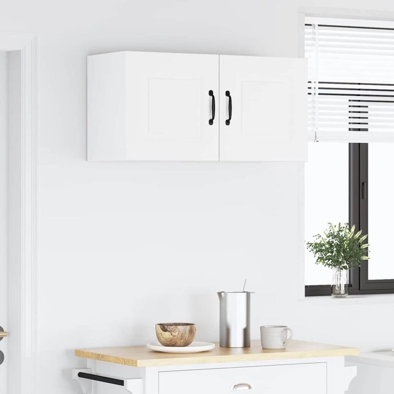 Casa si Gradina - Mobilier - Comode si corpuri - Corpuri bucatarie - Dulap suspendat de bucatarie cu raft Alb lucios 80 x 31 x 40 cm - Infinity.ro
